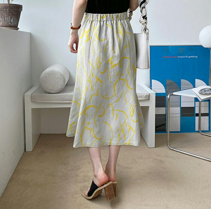 ユニークパターンスカート・全3色・b62284 レディース【sk】【スカート ロング ロングスカート 総柄 モダン 大人 春 夏