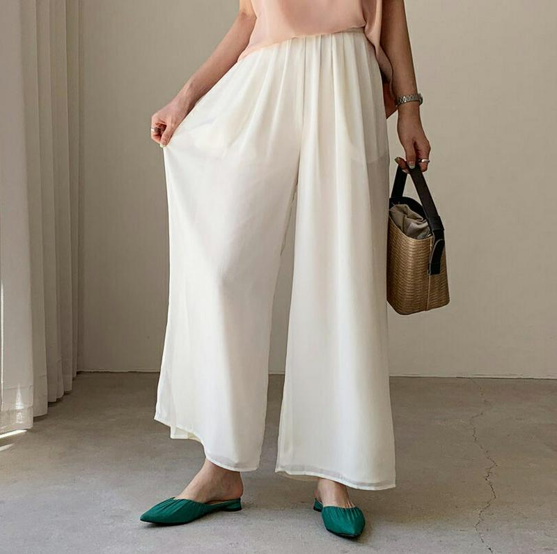 シフォンワイドパンツ・全3色・t62259 レディース【pt】【パンツ ワイドパンツ ロングパンツ ワイド ロング ズボン シフ