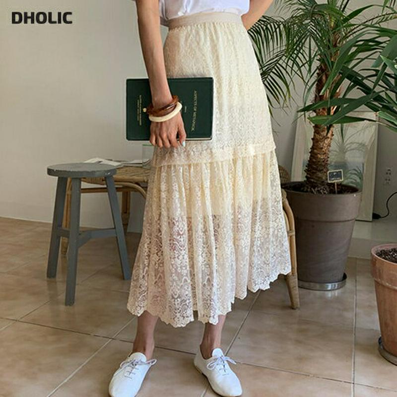 フレアレーススカート・全3色・b59364 レディース【sk】【スカート ロング ロングスカート レース 総レース フレア フレ