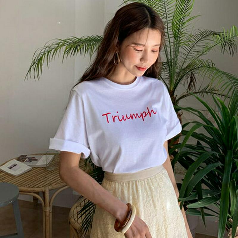 レタリング半袖Tシャツ・全4色・t59345 レディース【tops】【トップス Tシャツ 半袖 ロゴ レタリング ロゴT カジュ