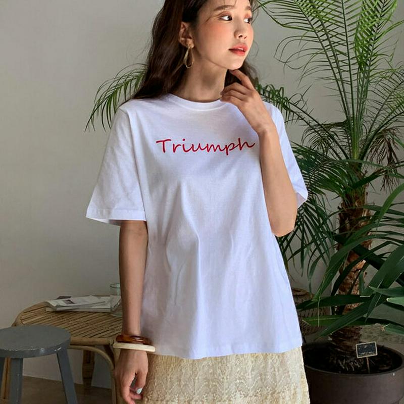 レタリング半袖Tシャツ・全4色・t59345 レディース【tops】【トップス Tシャツ 半袖 ロゴ レタリング ロゴT カジュ
