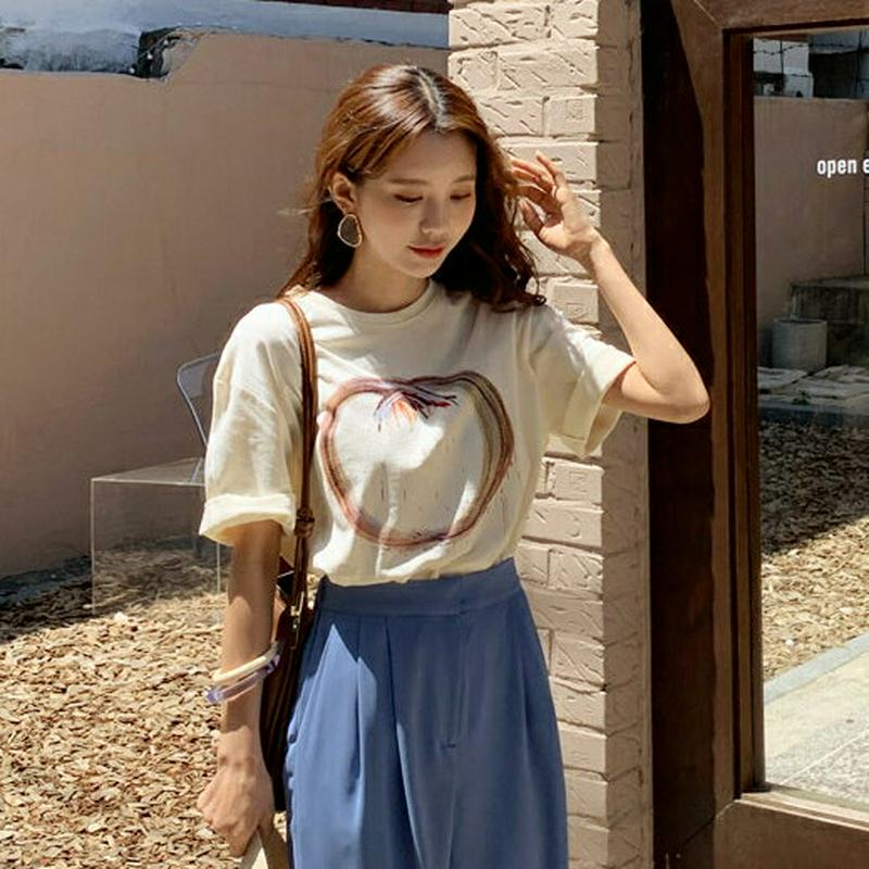 ユニークプリントTシャツ・全3色・b59344 レディース【tops】【トップス Tシャツ 半袖 ハーフスリーブ ユニーク カジ