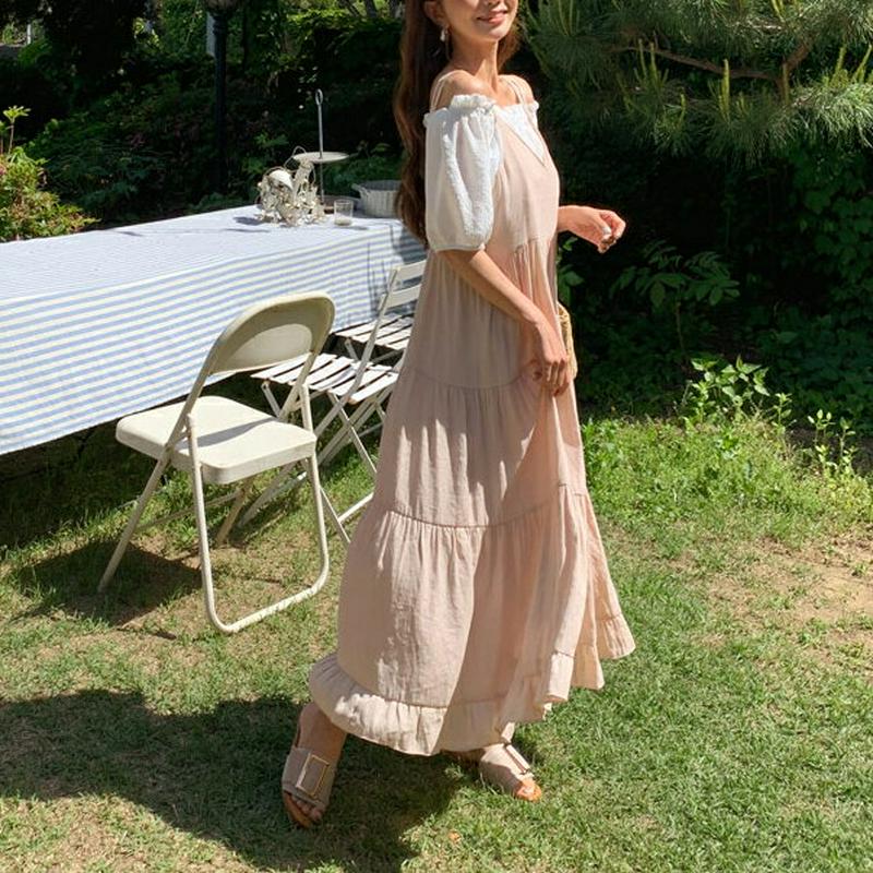 ティアードキャミワンピース・全3色・t59354 レディース【ops】【ワンピース ロング ロングワンピース キャミソールワンピ