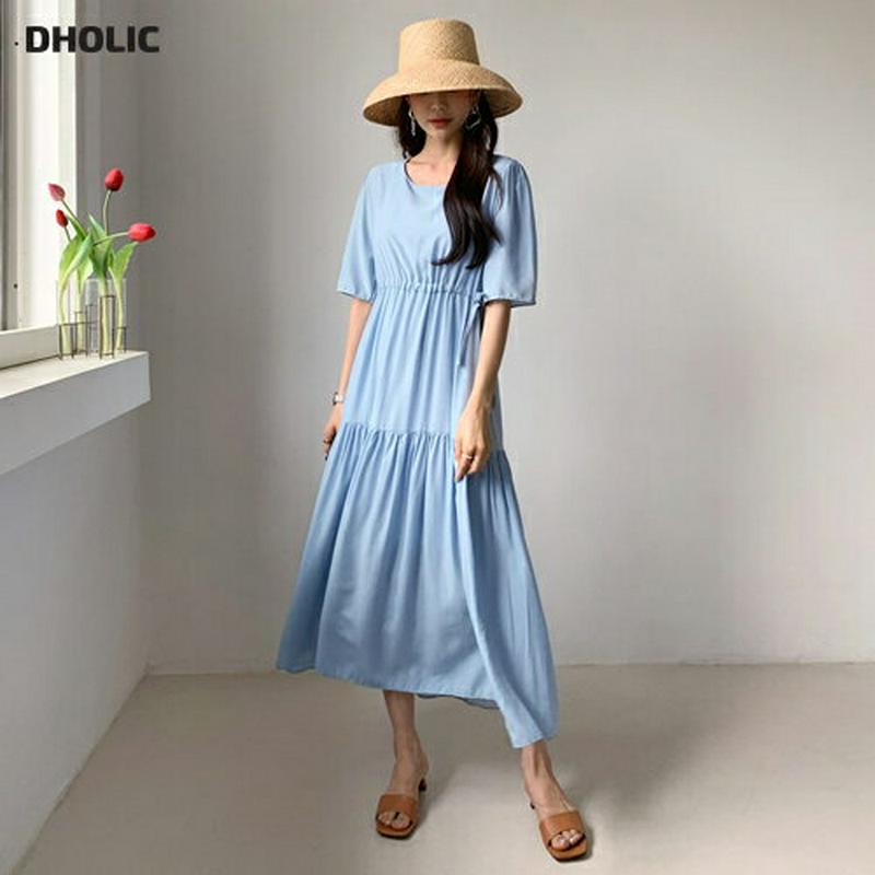 ドロストギャザーワンピース・全3色・t56071 レディース【ops】【ワンピース ロング ロングワンピース 半袖 ハーフスリー