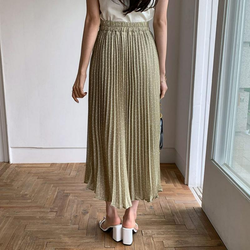 ドットプリーツスカート・全3色・b56077 レディース【sk】【スカート ロング ロングスカート プリーツ プリーツスカート 