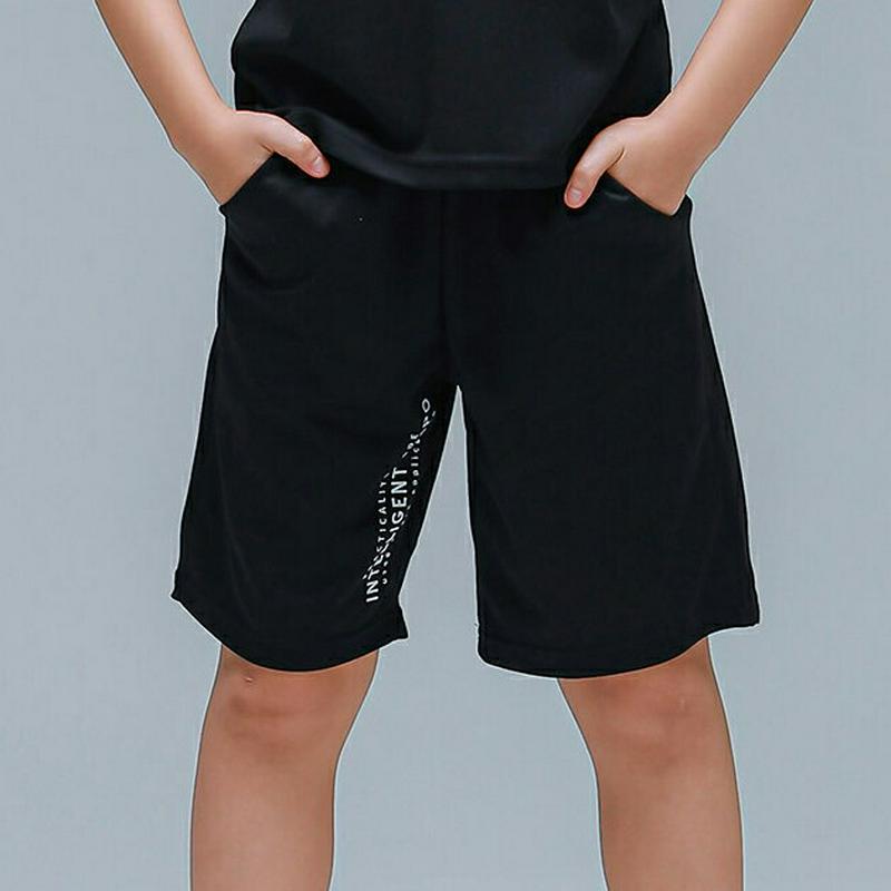NP11レタリングショートパンツ(チャコール)・p001711 キッズ【9~17才】【pt】【パンツ ズボン ボトムス ショート