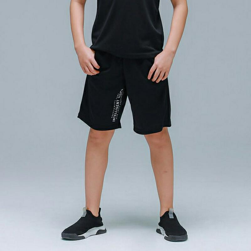 NP11レタリングショートパンツ(チャコール)・p001711 キッズ【9~17才】【pt】【パンツ ズボン ボトムス ショート