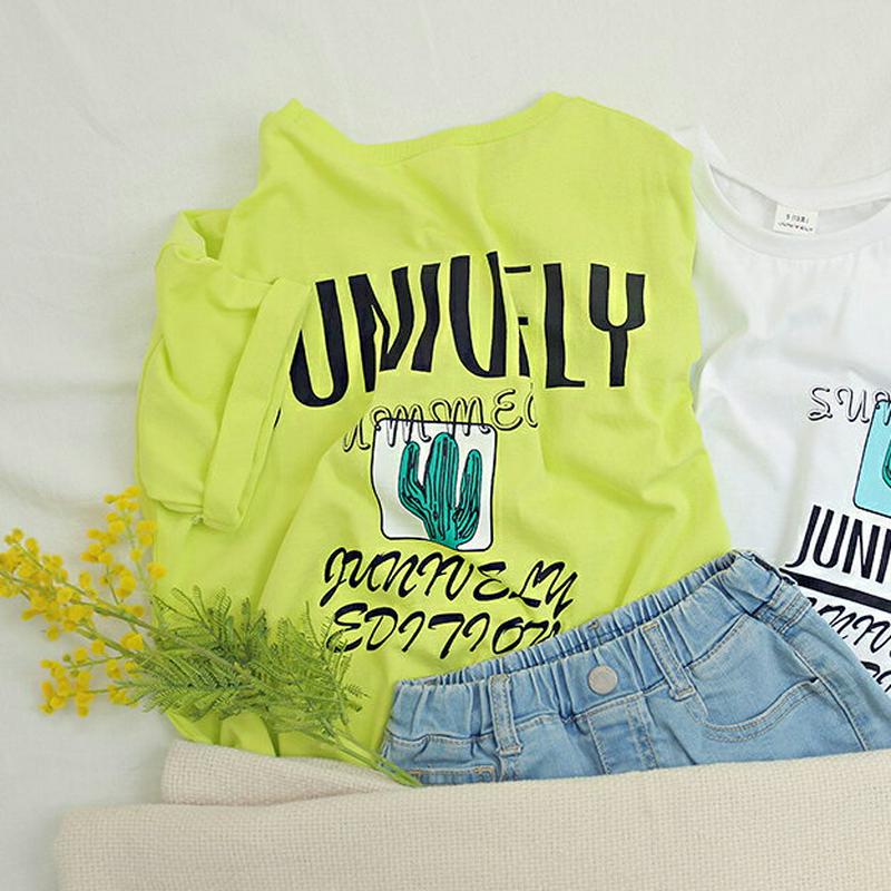 CactusロゴTシャツ(ライム)・p001601 キッズ【9~17才】【tops】【トップス Tシャツ 半袖 ハーフスリーブ 