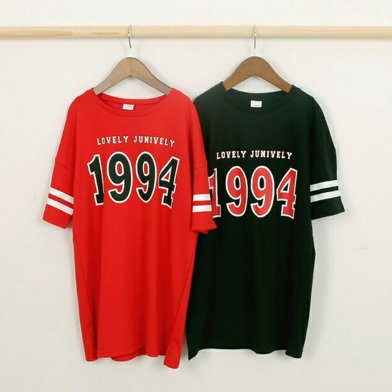 1994ロゴ半袖Tシャツ(レッド) p001610 キッズ 【9~17才】【tops】【韓国 ファッション トップス Tシャツ 