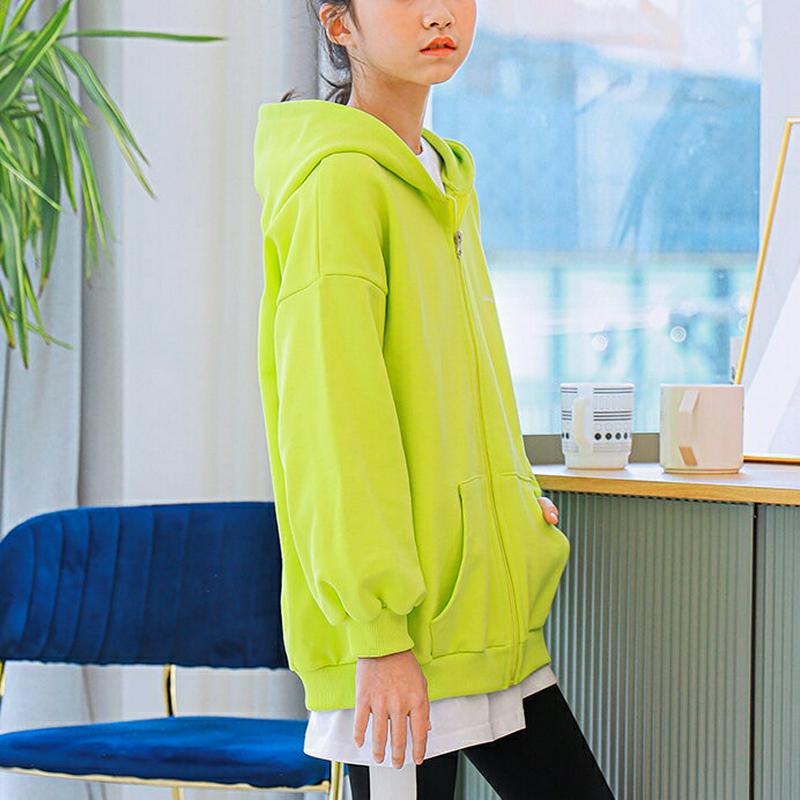 英字フルジップパーカー(ライトピンク) p000972 キッズ 【9~17才】【tops】【韓国 ファッション トップス パーカ