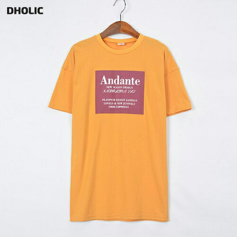 英字スクエアプリントTシャツ(マスタード)・p001606 キッズ【9~17才】【tops】【トップス Tシャツ 半袖 ハーフス
