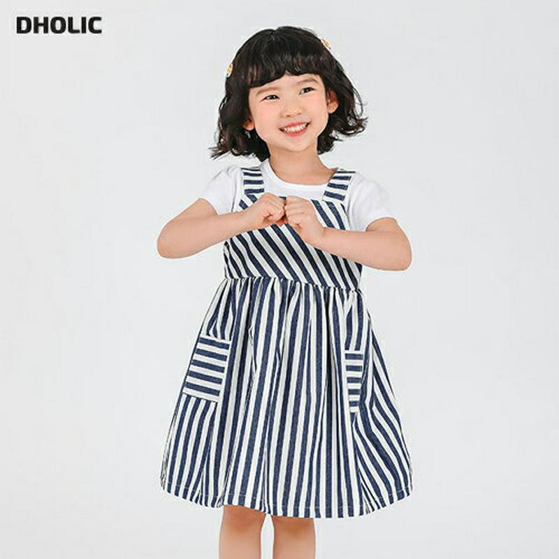 ストライプスリーブレスワンピース p002234 キッズ 【3~8才】【ops】【韓国 ファッション ワンピース ミディワンピース 膝丈 膝上 フレア Aライン ノースリーブ スリーブレス ストライプ 女の子 ジャンパースカート 子供 乳幼児 春 夏】【KIDS】