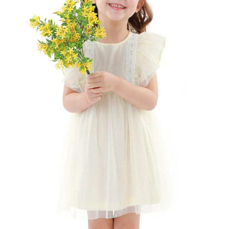 フリルスリーブレースラインワンピース p002232 キッズ 【3~8才】【ops】【ワンピース ミディワンピース 膝丈 膝上 ラウンドネック キャップスリーブ フレンチスリーブ フリル レース フレア Aライン 女の子 子供 乳幼児 春 夏】【KIDS】