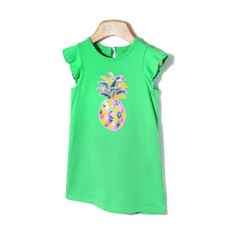 パイナップルフリルスリーブレス p002236 キッズ 【3~8才】【ops】【韓国 ファッション ワンピース ミディワンピース 膝丈 膝上 ラウンドネック キャップスリーブ フレンチスリーブ Hライン カットソー Tシャツ 女の子 子供 乳幼児 春 夏】【KIDS】