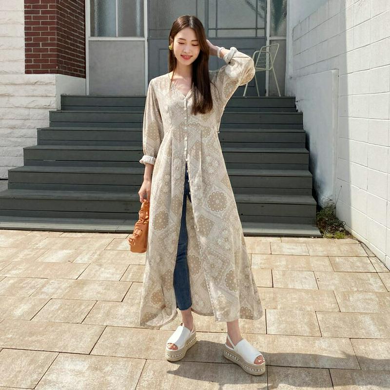 ストラップ付ペイズリーワンピース・全2色・t62203 レディース【ops】【ワンピース ロング ロングワンピース 長袖 ペイズ