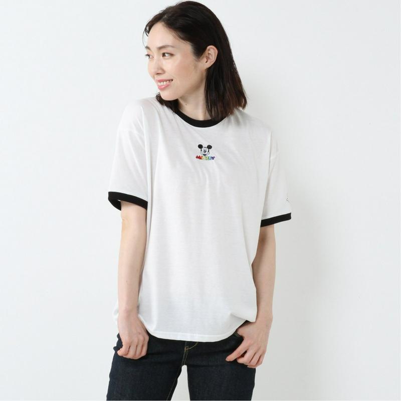 半袖リンガーＢＩＧ－Ｔシャツ【Ｍ～３Ｌ】「ミッキーマウス」（ディズニー）