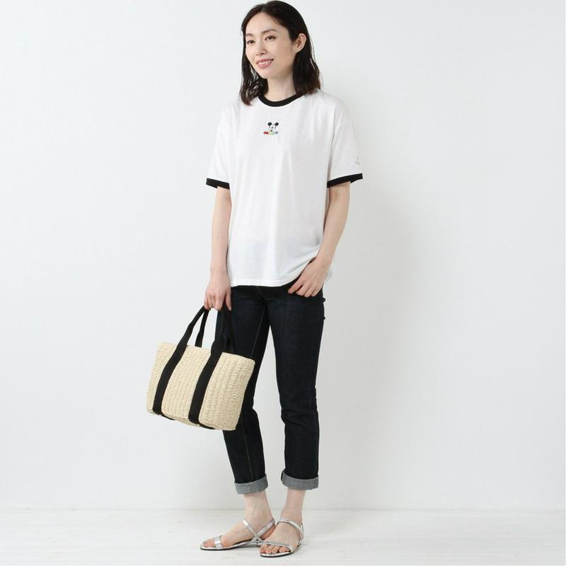半袖リンガーＢＩＧ－Ｔシャツ【Ｍ～３Ｌ】「ミッキーマウス」（ディズニー）