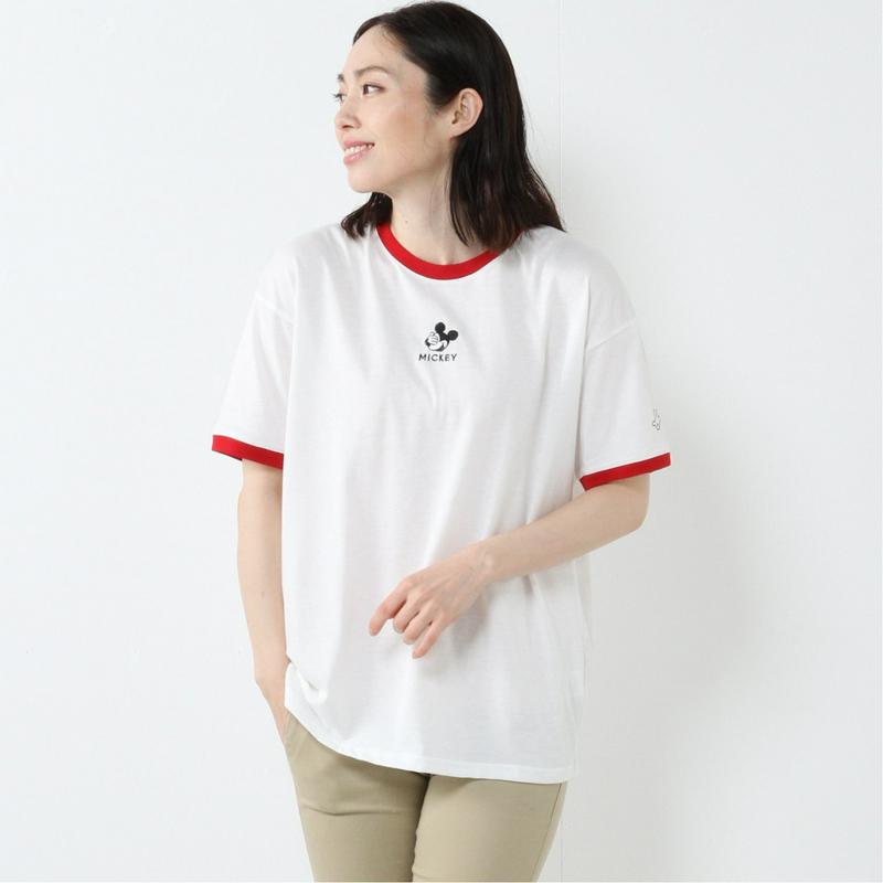 半袖リンガーＢＩＧ－Ｔシャツ【Ｍ～３Ｌ】「ミッキーマウス」（ディズニー）