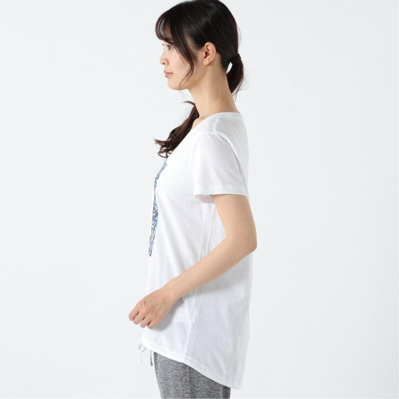 【吸汗速乾】ＵＶカット裾結びプリントＴシャツ