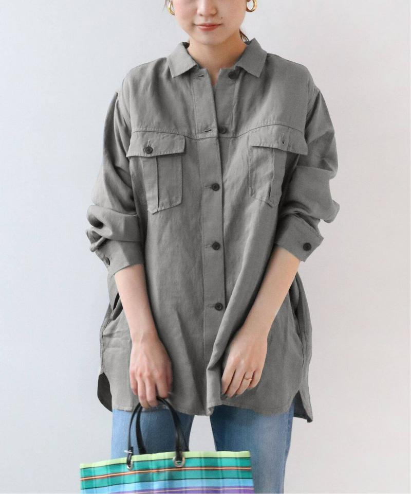 リヨセルリネンオーバーサイズ ベルトシャツ◆（JOURNAL STANDARD relume）