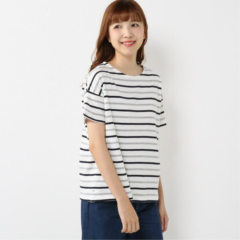 ゆったり身頃で着やすい◎半袖マルチボーダーＴシャツ