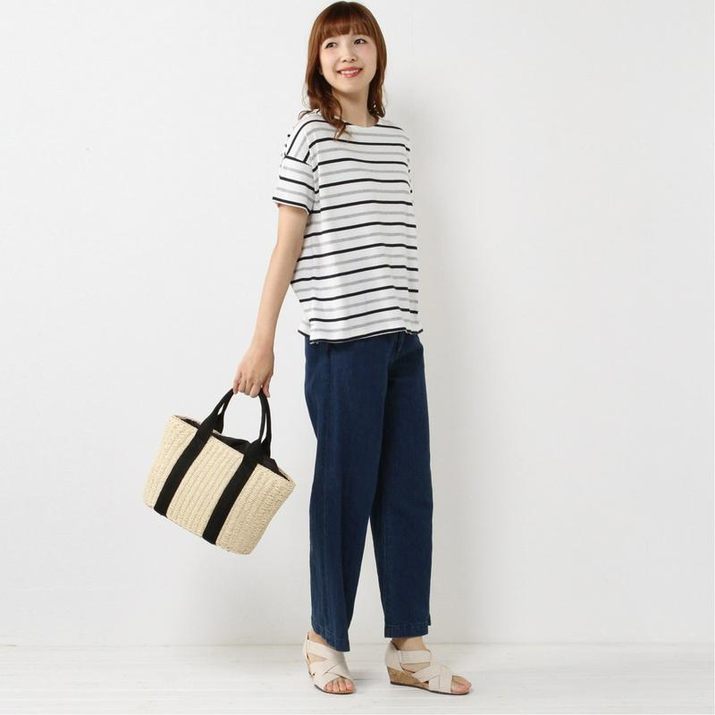 ゆったり身頃で着やすい◎半袖マルチボーダーＴシャツ