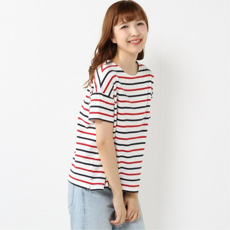 ゆったり身頃で着やすい◎半袖マルチボーダーＴシャツ