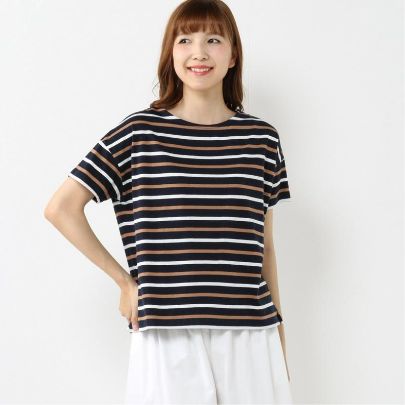 ゆったり身頃で着やすい◎半袖マルチボーダーＴシャツ