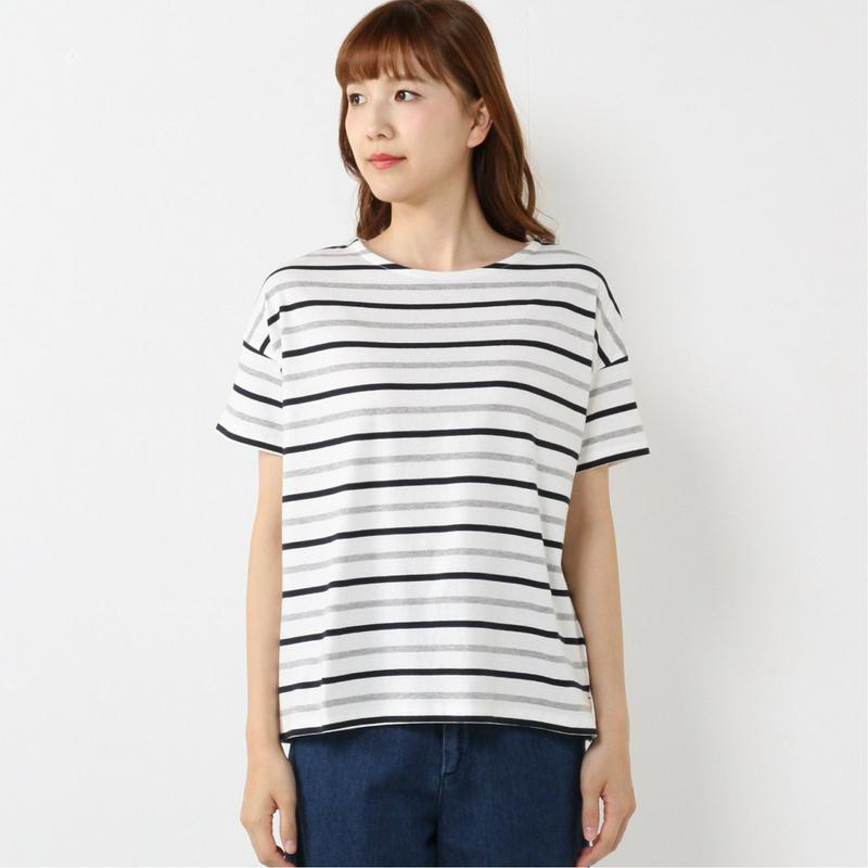ゆったり身頃で着やすい◎半袖マルチボーダーＴシャツ