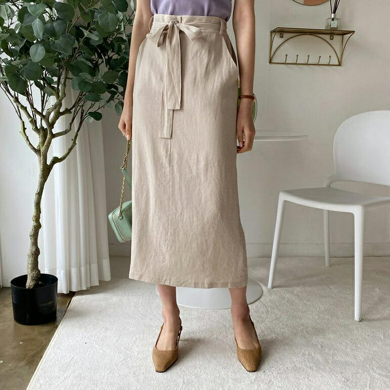 ストラップ付スカート・全3色・b59581 レディース【sk】【スカート ロング ロングスカート ストラップ 単色 無地 シンプ