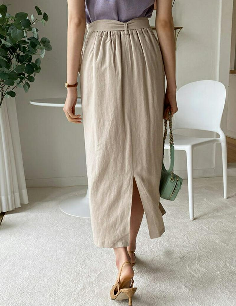 ストラップ付スカート・全3色・b59581 レディース【sk】【スカート ロング ロングスカート ストラップ 単色 無地 シンプ