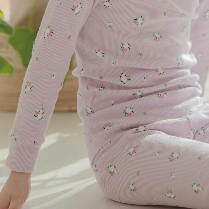 花柄パジャマ上下SET(フラワー)・p001089 キッズ【3~8才】【uw】【パジャマ 部屋着 ルームウェア 花柄 フラワー 