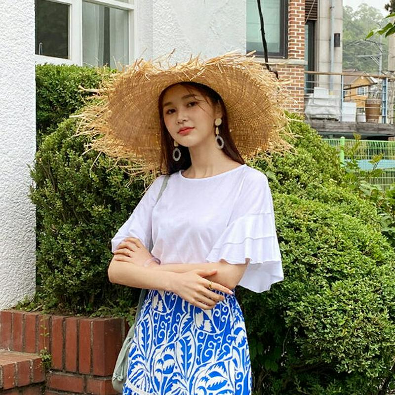 ティアードスリーブTシャツ・全2色・b59563 レディース【tops】【トップス Tシャツ 半袖 ハーフスリーブ ティアード 