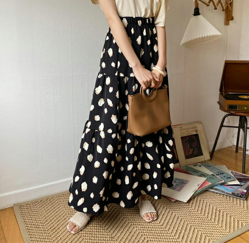 パターンフレアスカート・全2色・t59585 レディース【sk】【スカート ロング ロングスカート 総柄 カジュアル フレア フ