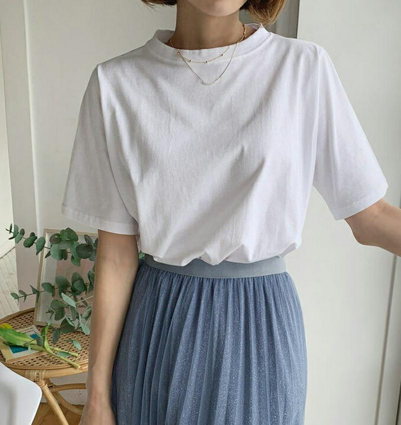 ≪人気商品再入荷≫バックスリットルーズTシャツ・全2色・b59564 レディース【tops】 韓国ファッション トップス Tシャツ 半袖 ハーフスリーブ スリット バックスリット バックコンシャス 単色 無地 シンプル カジュアル アンバランス 春 夏