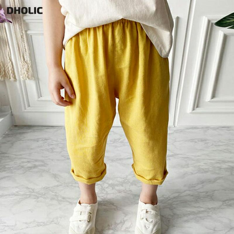 リネン混テーパードパンツ p001502 キッズ 【3~8才】【pt】【韓国 ファッション ボトムス パンツ ロング ウエストゴム 無地 テーパード スラウチ プチプラ 麻 子供 子供服 小学生 ジュニア 夏】【KIDS】