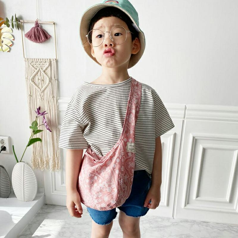 スリムボーダーTシャツ p001499 キッズ 【3~8才】【tops】【韓国 ファッション トップス Tシャツ カットソー 半袖 ショートスリーブ ハーフスリーブ パターン ボーダー 柄 プチプラ 子供 子供服 小学生 ジュニア 夏】【KIDS】