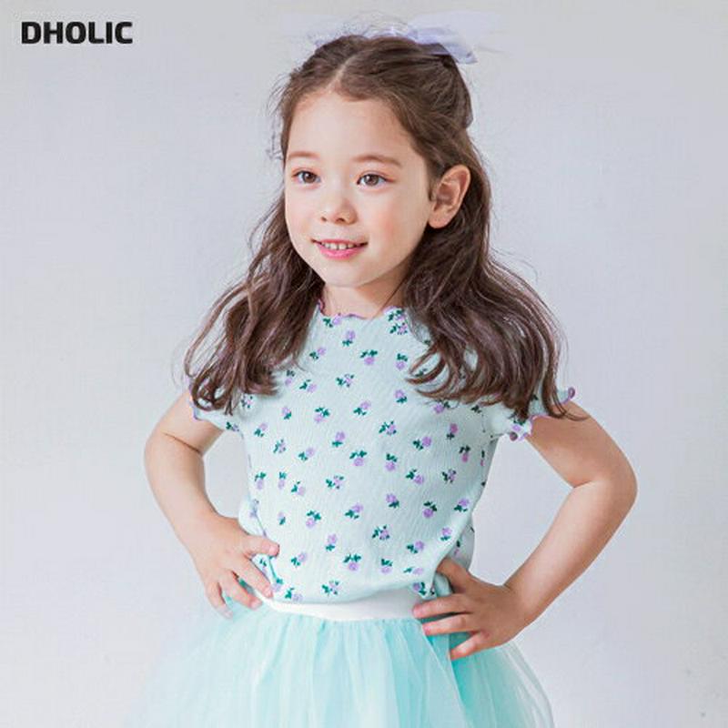 ローズメロウTシャツ(ミント)・p002353 キッズ【3~8才】【tops】【トップス Tシャツ 半袖 ウェーブ メロウ ロー