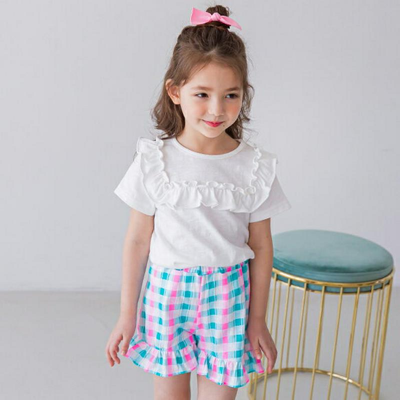 フリルボックスラインTシャツ(ホワイト)・p002355 キッズ【3~8才】【tops】【トップス Tシャツ 半袖 フリル 襟コ