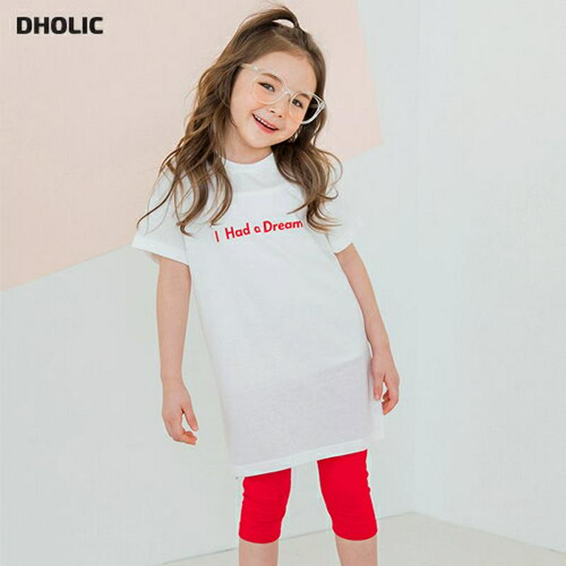 DreamスリットTシャツ&レギンスSET(ホワイト)・p002361 キッズ【3~8才】【set】【セット set トップス 