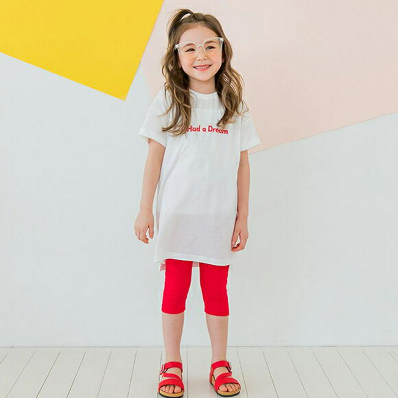 DreamスリットTシャツ&レギンスSET(ホワイト)・p002361 キッズ【3~8才】【set】【セット set トップス 
