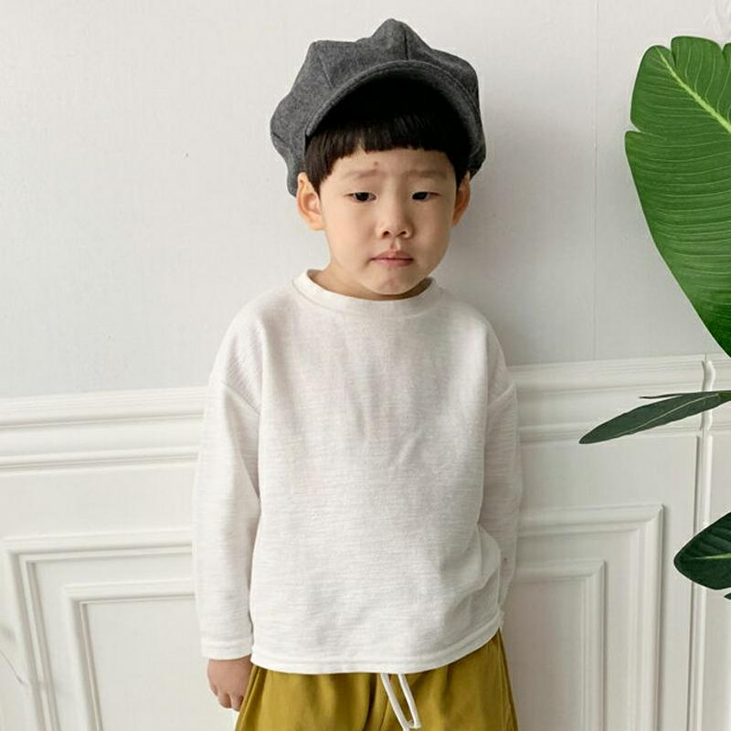 スラブコットンTシャツ・p001463 キッズ【3~8才】【tops】【トップス Tシャツ 長袖 単色 無地 無地T ロンT シンプル ベーシック カジュアル ラフ 女の子 男の子 春 秋 子供 こども 子供服 こども服】【KIDS】