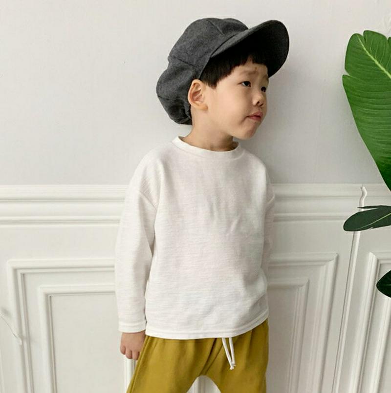 スラブコットンTシャツ・p001463 キッズ【3~8才】【tops】【トップス Tシャツ 長袖 単色 無地 無地T ロンT シンプル ベーシック カジュアル ラフ 女の子 男の子 春 秋 子供 こども 子供服 こども服】【KIDS】