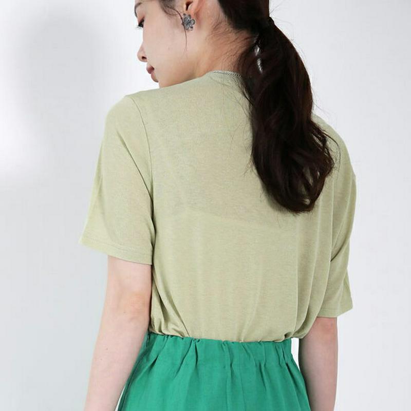 ダイアゴナルネックTシャツ・全3色・t62451 レディース【tops】【トップス Tシャツ 半袖 ダイアゴナル 単色 無地 シ