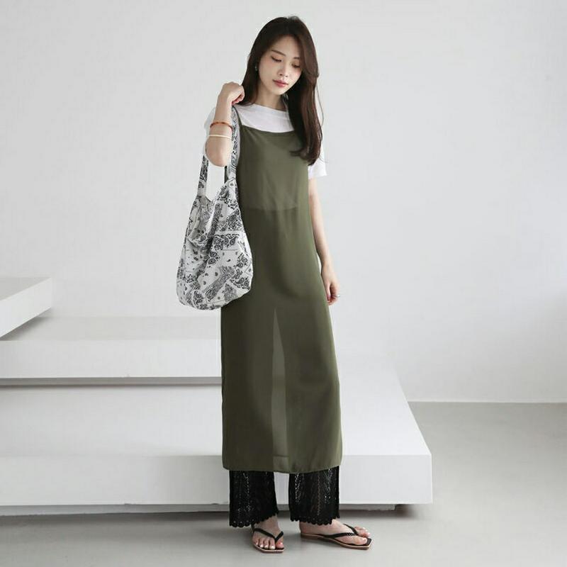 シアーキャミワンピース・全3色・t62463 レディース【ops】【ワンピース ロング ロングワンピース キャミソールワンピース