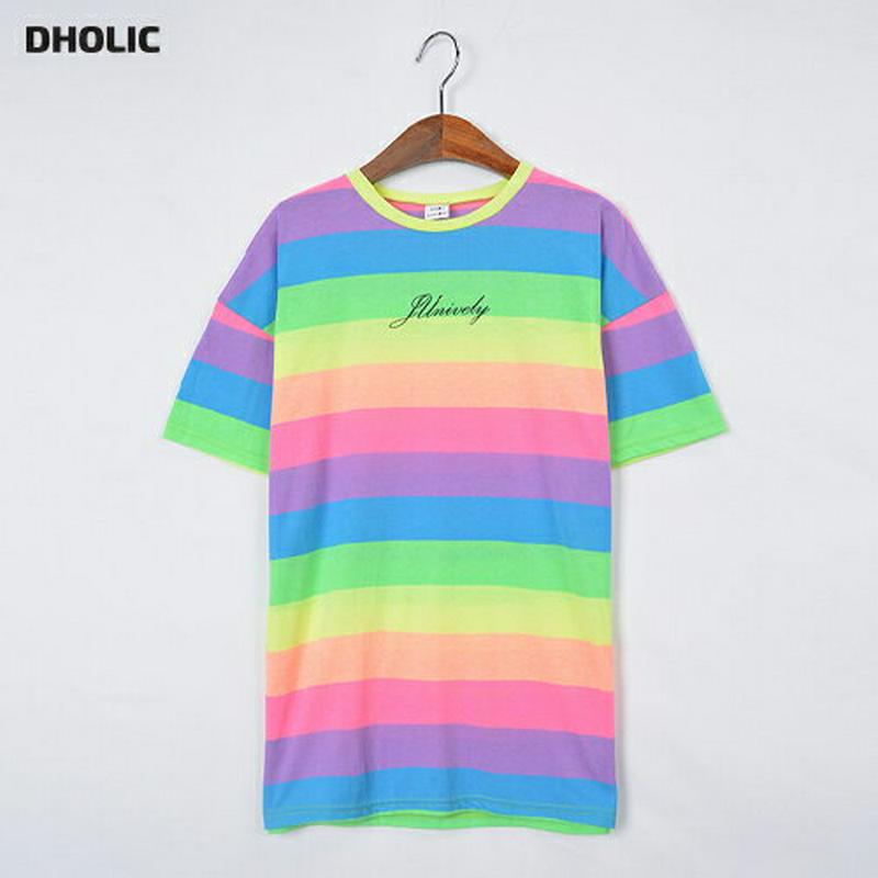 レインボーTシャツ・p001595 キッズ【9~17才】【tops】【トップス Tシャツ 半袖 ハーフスリーブ レインボー カラ