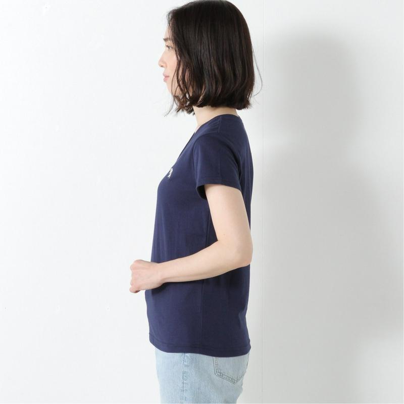 ライオン刺繍ＶネックＴシャツ【Ｍ～ＬＬ】（ジョルダーノ/GIORDANO）