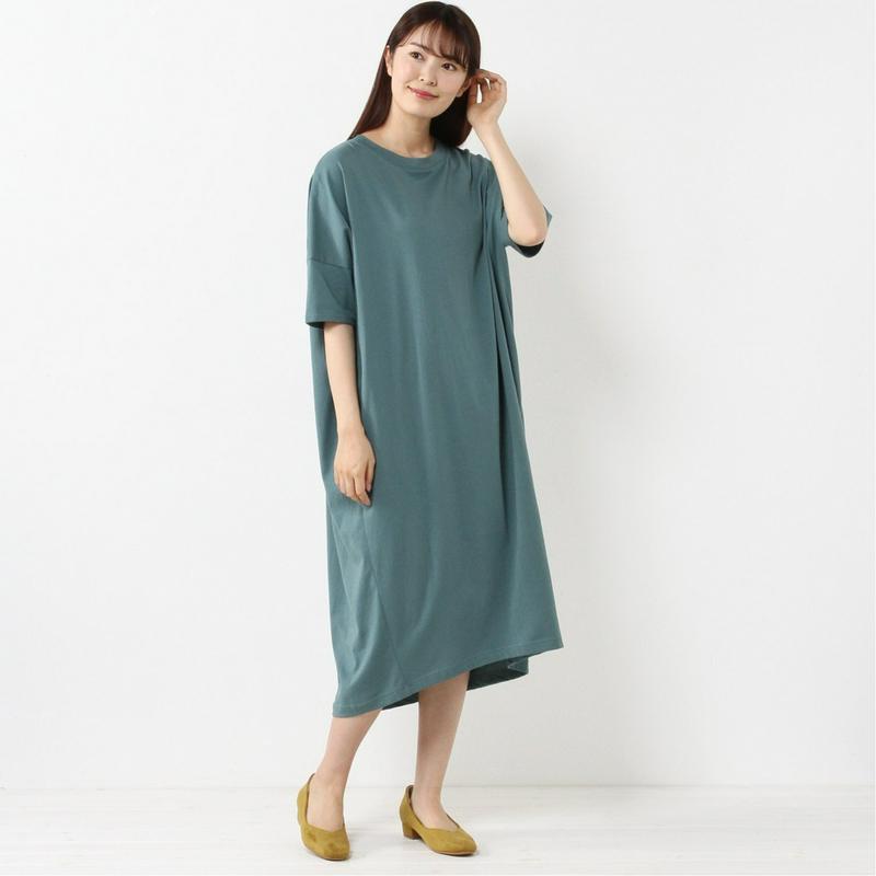 汗染み防止・抗菌消臭・ＵＳＡコットン使用◎バックタックＴシャツワンピース