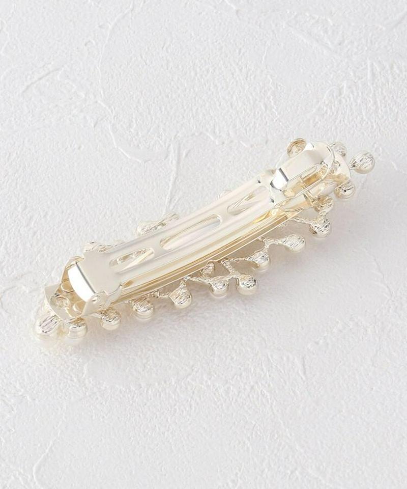 フェイクパールボタニカルバレッタ