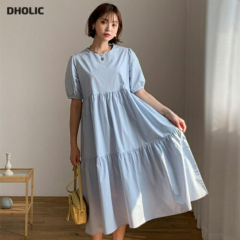 ティアードロングワンピース・全4色・t55729 レディース【ops】【ワンピース ロング ロングワンピース 半袖 ハーフスリー